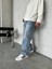 WE11 Erkek Baggy Jeans Pantolon Asit Mavi Bol Paça 2