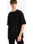 Oversize Geniş Kalıp Bisiklet Yaka Ağır Kumaş Basic Düz Kısa Kollu Tişört E9798AX25AU 3