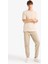%100 Pamuk Jogger Slim Fit Dar Kesim Beli Bağcıklı Gabardin Pantolon D8607AX25SP 5