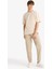%100 Pamuk Jogger Slim Fit Dar Kesim Beli Bağcıklı Gabardin Pantolon D8607AX25SP 6