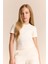 Kız Çocuk Slim Fit Dar Kesim Bisiklet Yaka Ribana Basic Düz Kısa Kollu Tişört B3054A825SM 1