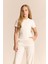 Kız Çocuk Slim Fit Dar Kesim Bisiklet Yaka Ribana Basic Düz Kısa Kollu Tişört B3054A825SM 3