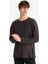 Boxy Fit Rahat Kesim Bisiklet Yaka Pamuklu Uzun Kollu Tişört E8437AX25AU 3