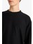 Boxy Fit Rahat Kesim Bisiklet Yaka Yumuşak Kumaş Basic Düz Sweatshirt F4642AX25AU 5