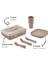 32 Parça 6 Kişilik Taşınabilir Piknik Seti - Saklama Kutulu Bej 3