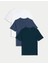Saf Pamuklu 3'lü Yuvarlak Yaka T-Shirt Seti 1