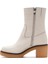 Kadın Krem Fermuarlı Kısa Topuklu Deri Bot 25WFD1513FT 4