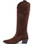 Kadın Kahverengi Kalın Topuklu Süet Deri Kovboy Çizme 25AFD152910 4