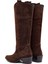 Kadın Kahverengi Kalın Topuklu Süet Deri Kovboy Çizme 25AFD152910 7
