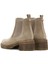 Kadın Bej Kalın Tabanlı Süet Deri Chelsea Bot 25WFD180010 6
