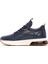 Erkek Lacivert Bağcıklı Kalın Tabanlı Deri Sneaker 25WFD642318 2