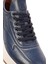 Erkek Lacivert Bağcıklı Kalın Tabanlı Deri Sneaker 25WFD642318 10
