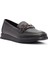 Kadın Siyah Toka Detaylı Deri Comfort Loafer 25AFD150418 6
