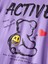 Erkek Lila Arkası Active Ayıcık Baskılı Bisiklet Yaka T-Shirt 1