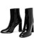 Kadın Siyah Fermuarlı Yüksek Kalın Topuklu Rugan Deri Bot 25WFD131116 3