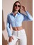 Fitted Fit Pamuklu Korse Detaylı Uzun Kollu Crop Gömlek Bayan Gömlek 611GO00376 1