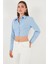 Fitted Fit Pamuklu Korse Detaylı Uzun Kollu Crop Gömlek Bayan Gömlek 611GO00376 3