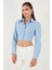 Fitted Fit Pamuklu Korse Detaylı Uzun Kollu Crop Gömlek Bayan Gömlek 611GO00376 4