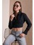 Fitted Fit Pamuklu Korse Detaylı Uzun Kollu Crop Gömlek Bayan Gömlek 611GO00376 2