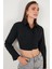 Fitted Fit Pamuklu Korse Detaylı Uzun Kollu Crop Gömlek Bayan Gömlek 611GO00376 5