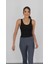 Crop Atlet Siyah Beyaz Esnek Günlük ve Spor Amaçlı Göğüs Destekli 1