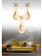 Damla Model 3'lü Gold 3 Renk Modu Ledli Kristal Taşlı Modern Salon Mutfak Oturma Odası LED Avize 4