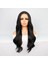 Siyah Uzun Hafif Dalgalı Fiber Sentetik Tül Peruk 1
