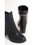 Lıa Fermuarlı Ortopedik Taban Taşlı Topuklu Kadın Bot Cst - Siyah 5