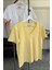 V Yaka Premium Tshirt- Sarı 2