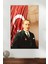 Türk Bayraklı Atatürk Cam Tablo, Modern Ev Ofis Dekoru, Hediyelik Duvar Dekorasyonu, Kırılmaz Cam 1
