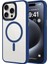 iPhone 15 Pro Max Uyumlu Mat Arka Yüzey Wireless Şarj Özellikli Vlmr Flet Magsafe Kapak-Midnight 1