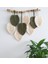 Yeşil Krem Yaprak Makrome Duvar Süsü, Doğal Ahşap Dal Üzerinde Dekoratif Aksesuar 1