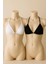 - Kadın Siyah ve Beyaz Minimal Kesim Üçgen Bikini Üstü 1