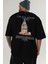 Galata Tower Istanbul Arka Baskılı Oversize T-Shirt Erkek Kadın Pamuk Bisiklet Yaka Tişort 6