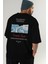 Travertines Pamukkale Arka Baskılı Oversize T-Shirt Erkek Kadın Pamuk Bisiklet Yaka Tişort 8