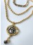 Kolye Üç Sıra Su yolu Madalyon Detaylı Altın Kaplama Kolye 2
