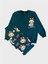 Kız Çocuk Pamuklu Petrol Yeşili Labubu Desenli Uzun Kollu Bol Paça Eşofman Takımı 2