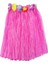 Yetişkin ve Çocuk Uyumlu Pembe Renk Püsküllü Hawaii Luau Hula Etek 40 cm 1