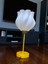 “modern Lotus Tasarım Sarı Tabanlı Abajur - Yatak Odası & Salon Masa Lambası E27 Uyumlu” 3