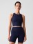 Kadın Lacivert Halter Yaka Crop Spor Üst 1