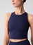 Kadın Lacivert Halter Yaka Crop Spor Üst 4