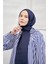 Italyan Jakar Geometrik Desen Şal - Lacivert 2