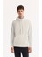 Erkek Ekru Kapüşonlu Pamuklu Bi-Stretch Regular Fit Sweatshirt A52Y1201 1