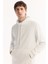 Erkek Ekru Kapüşonlu Pamuklu Bi-Stretch Regular Fit Sweatshirt A52Y1201 5