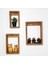 3'lü Ahşap Dikdörtgen Dekoratif Raf Takımı, Vazoluk ve Çiçeklik Seti 2