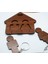Ahşap Puzzle Tasarım Sevgili Çift Sevimli Ev Duvar Anahtarlık 2