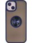 iPhone 13 Kılıf Montreal Yüzüklü Silikon Kapak - Lacivert - NX3716-3424 1