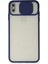 iPhone x Kılıf Palm Buzlu Kamera Sürgülü Silikon - Lacivert - NX7023-2978 1
