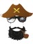 Kahve Renk Şapkalı Siyah Sakallı Pipolu Jack Sparrow Denizci Korsan Gözlüğü 24X25 cm 2