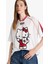 Coool Hello Kitty Oversize Geniş Kalıp V Yaka Baskılı Kısa Kollu Tişört F9182AX25AU 3